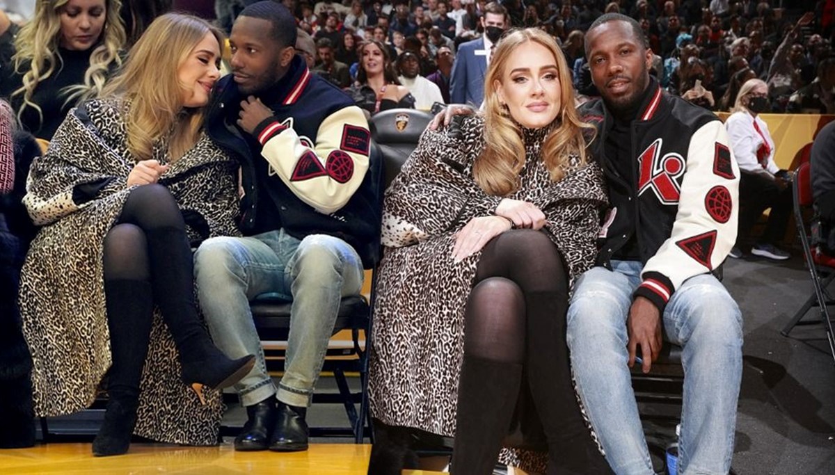 Adele sevgilisi Rich Paul ile NBA All Star maçında