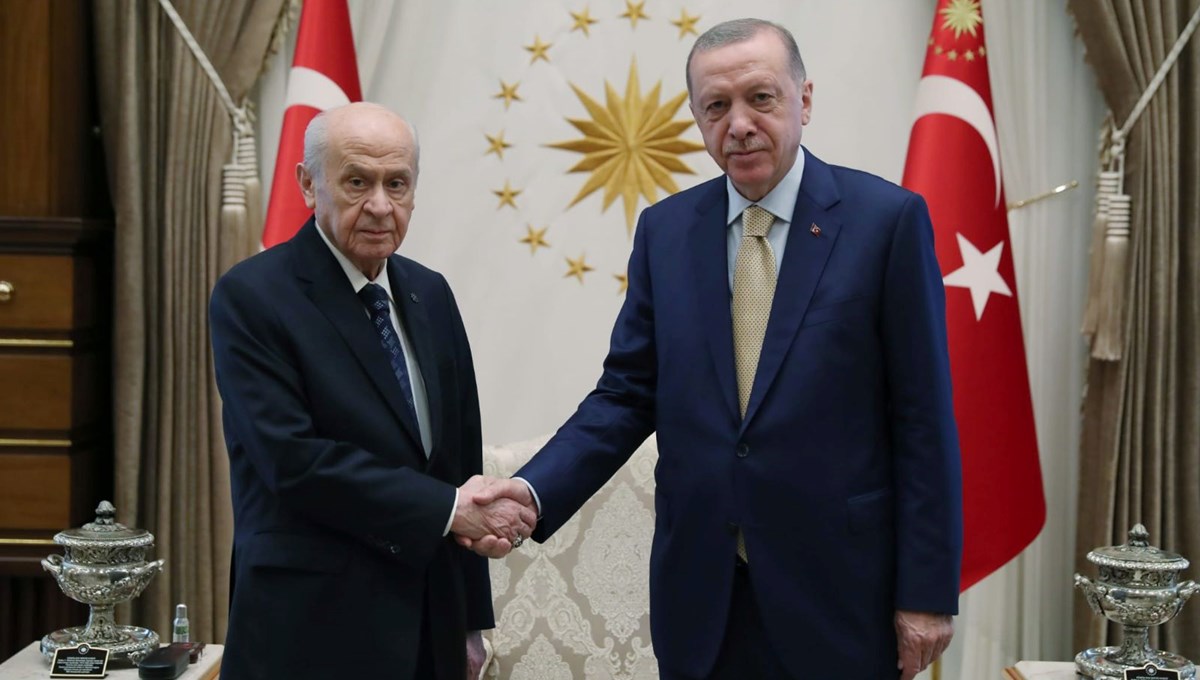 Erdoğan ve Bahçeli'den Beştepe'de 1 saatlik görüşme