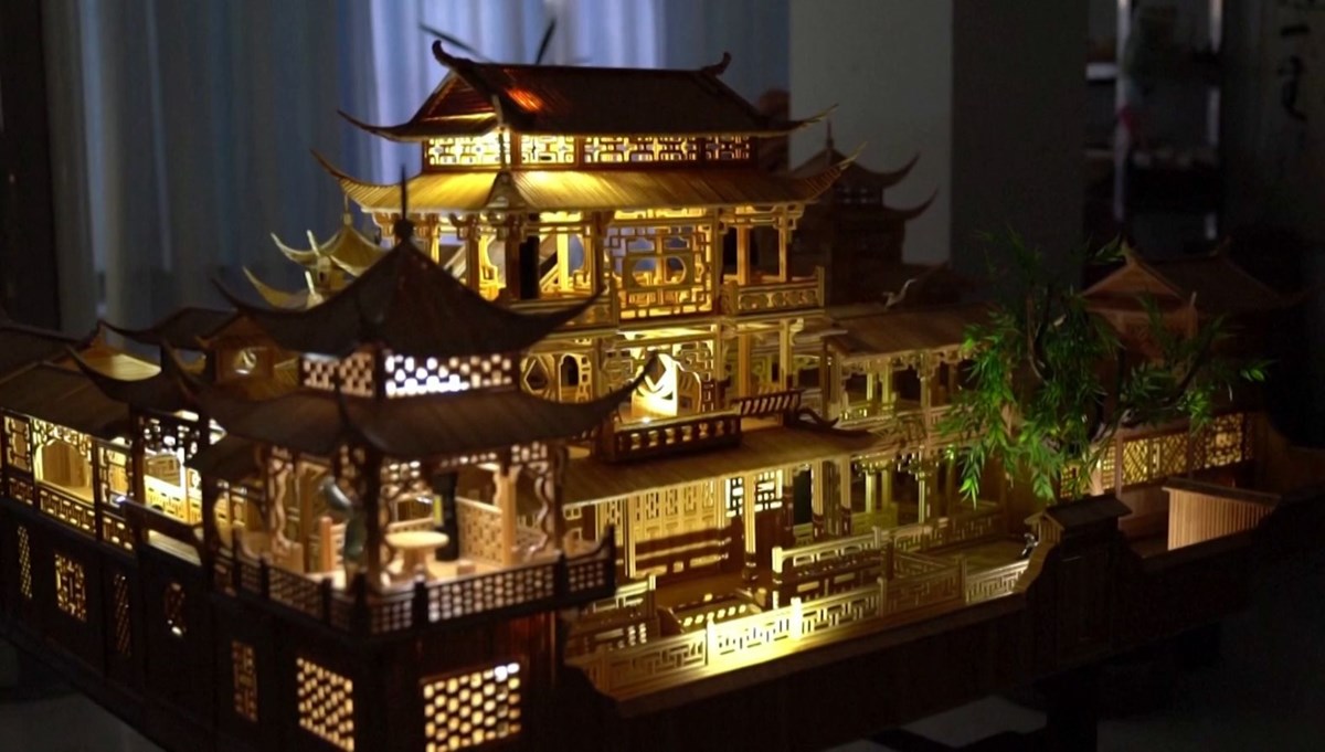 16 bin 800 bambu çubukla ‘Suzhou Bahçeleri’nin modelini yaptı