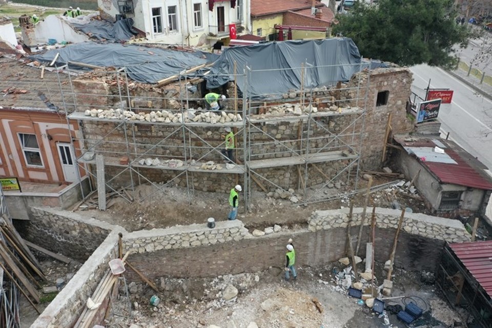 Edirne'deki Havlucular Hanı'nda restorasyon çalışmaları sürüyor - 1