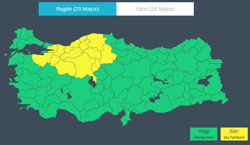 تركيا اليوم الأرصاد التركية تصدر تحذيراً باللون الأصفر إلى 15 ولاية تم إصدار التحذيرات بشكل متكرر: أمطار غزيرة قادمة (الرمز الأصفر لـ 15 مقاطعة) - 3