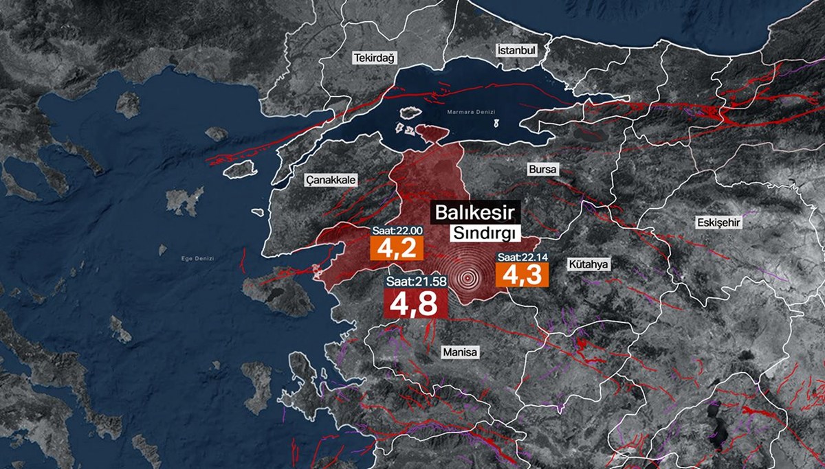 Balıkesir'de 4,8 büyüklüğünde deprem Balıkesir'de 4,8 büyüklüğünde deprem