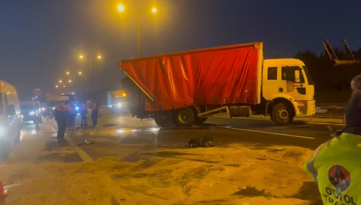 TEM'de trafiği kilitleyen kaza