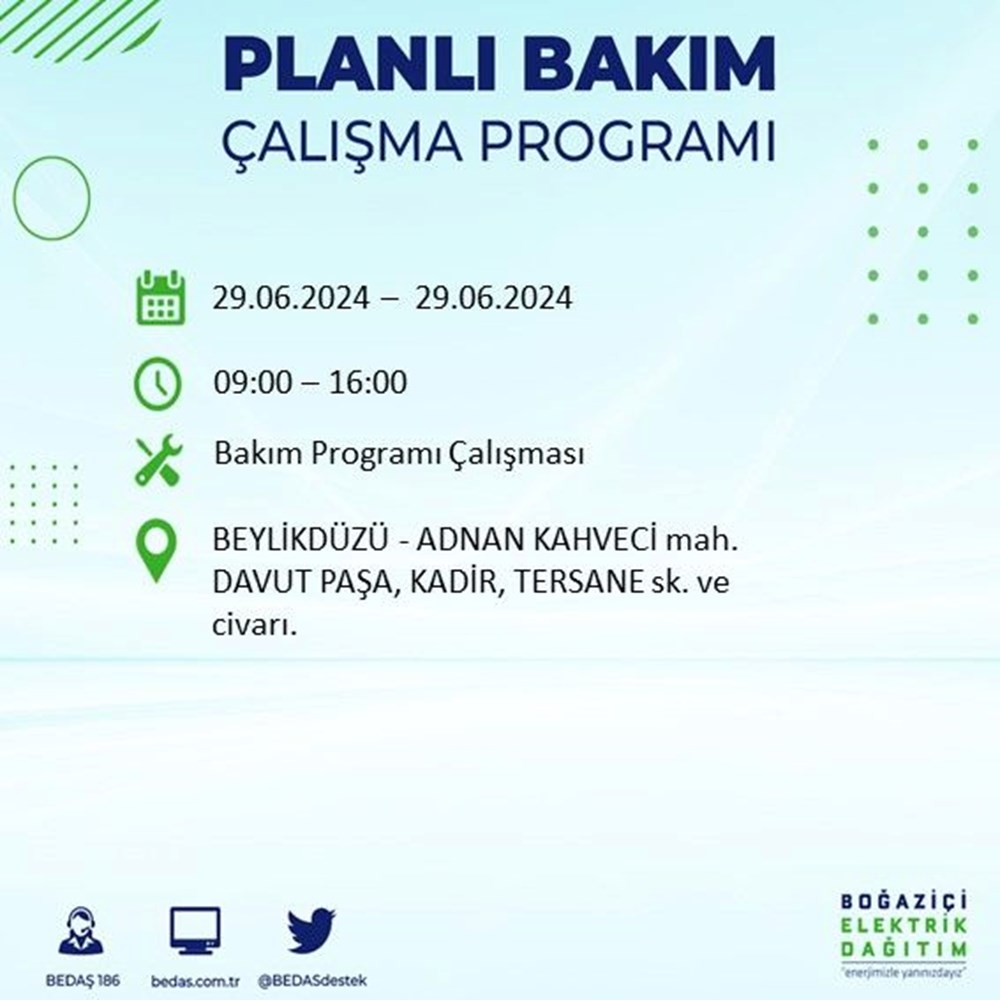 İstanbul'un 11 ilçesinde elektrik kesintisi: Elektrikler ne zaman gelecek? (BEDAŞ 29 Haziran elektrik kesintisi programı) - 4