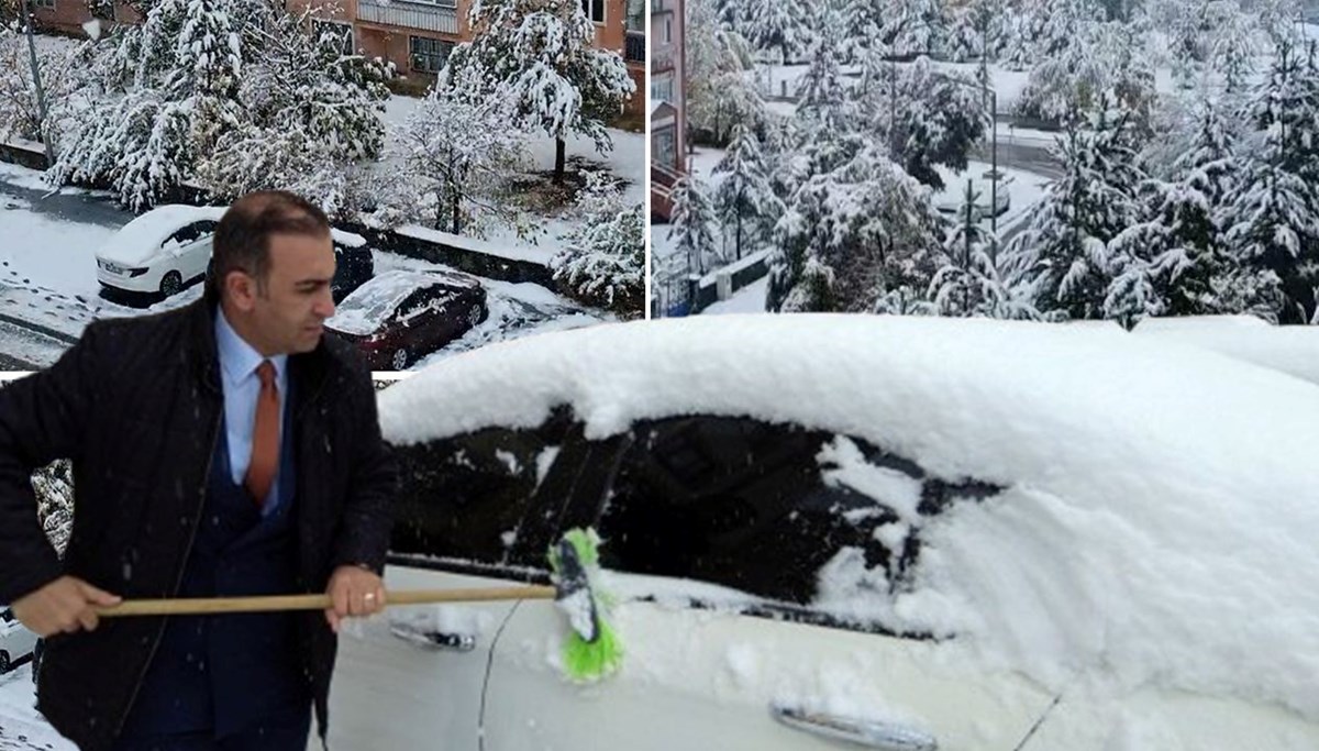 Kış erken geldi: Yağmur kar yağışına döndü, yeni haftaya bembeyaz başladılar