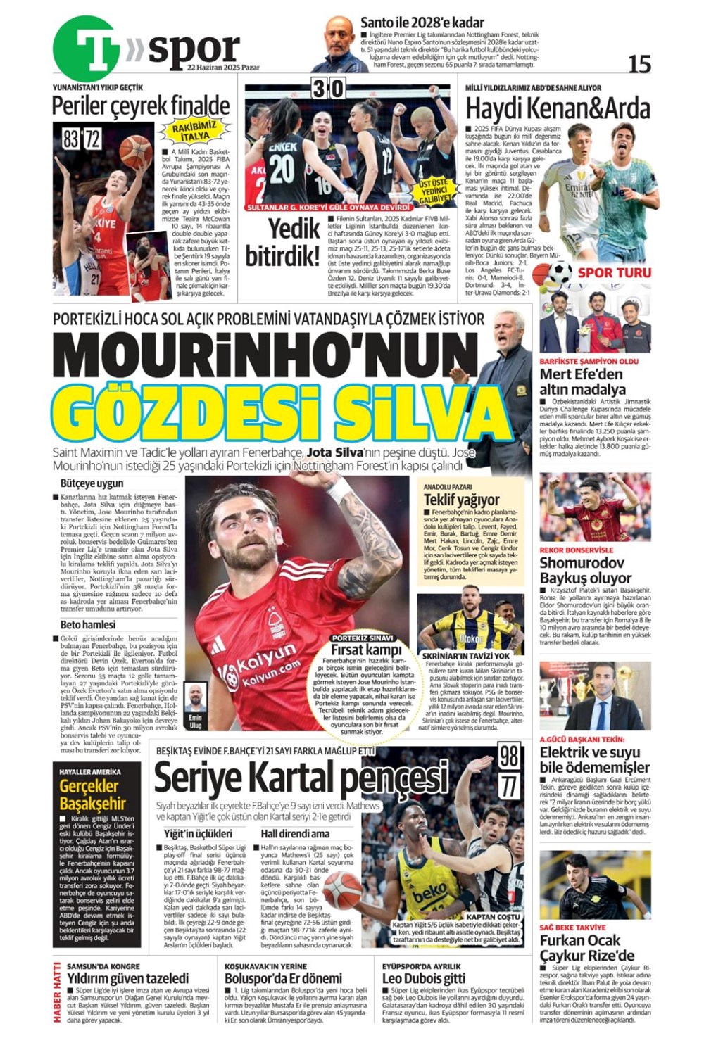 "Aday çok, imza yok" (22 Haziran 2025 spor manşetleri) - 18
