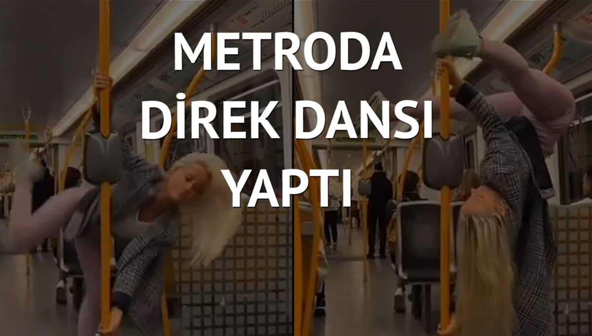 Genç dansçının metroda direk dansı yaptı anlar