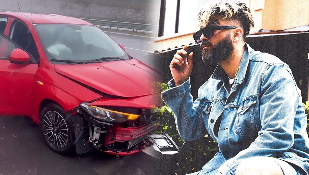 Rap şarkıcısı Şehinşah konsere giderken kaza yaptı Rap şarkıcısı Şehinşah konsere giderken kaza yaptı