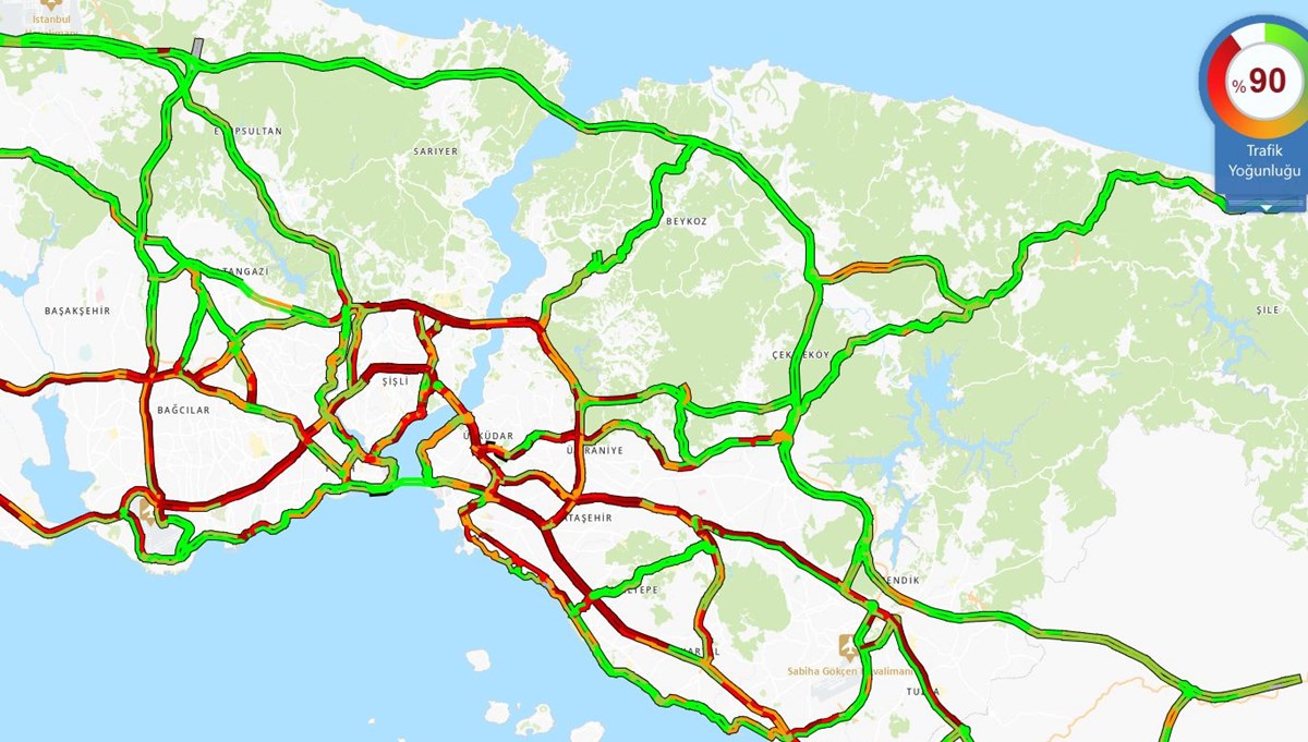 İstanbul trafiğinde yağmur yoğunluğu