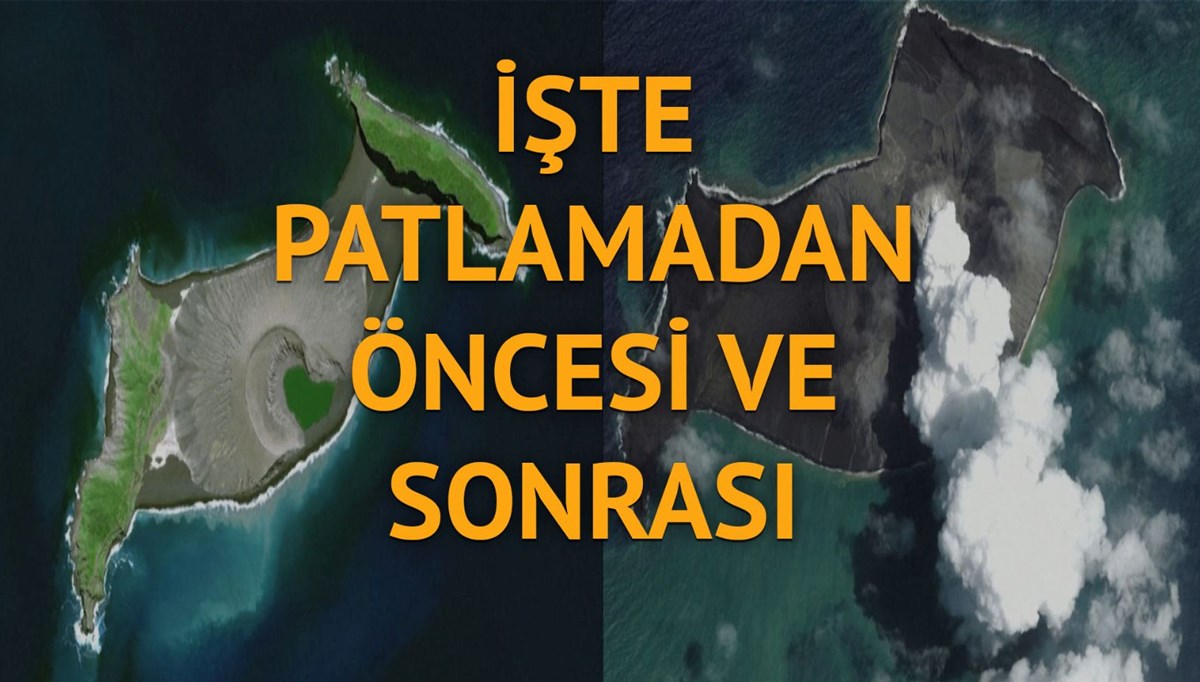 Tonga’daki felaket uydudan görüntülendi