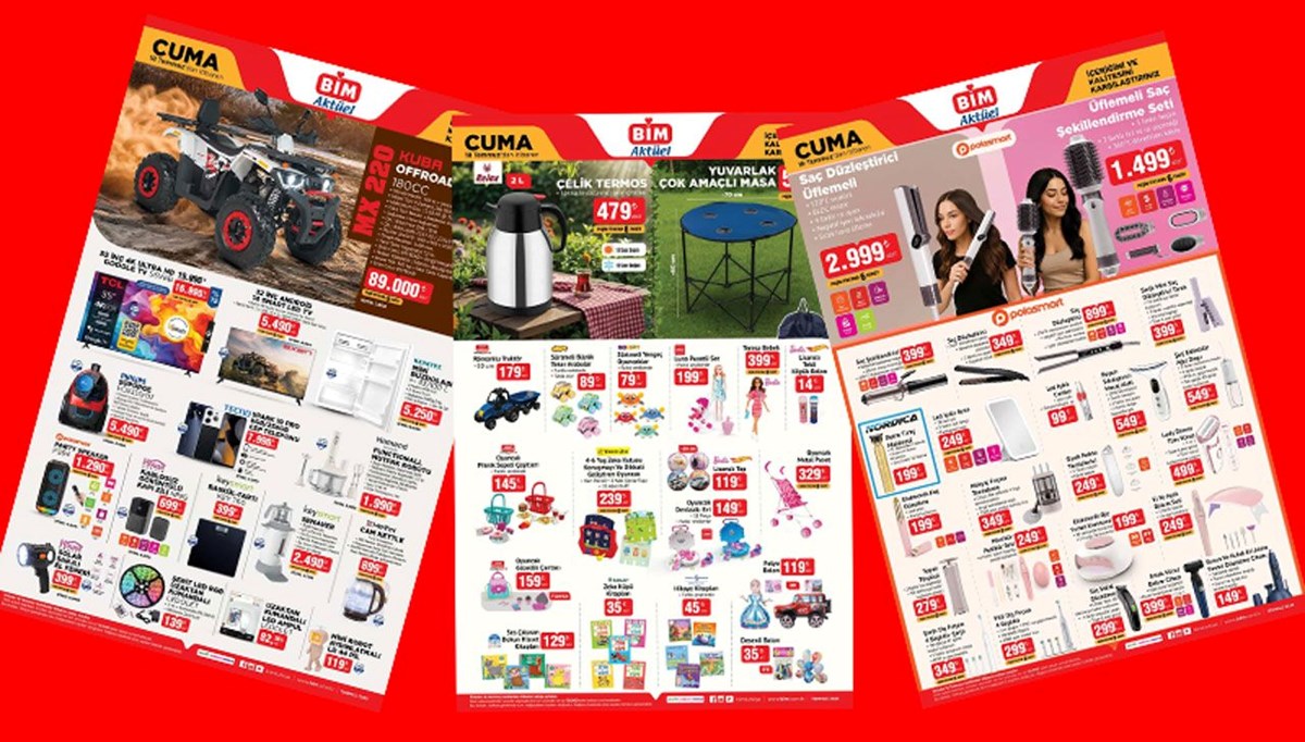 RAFLARDA | BİM 18 Temmuz cuma aktüel ürün kataloğu 2025: Elektrikli süpürge, masa, saç şekillendiriciler, termos, tava ve çaydanlık satışta