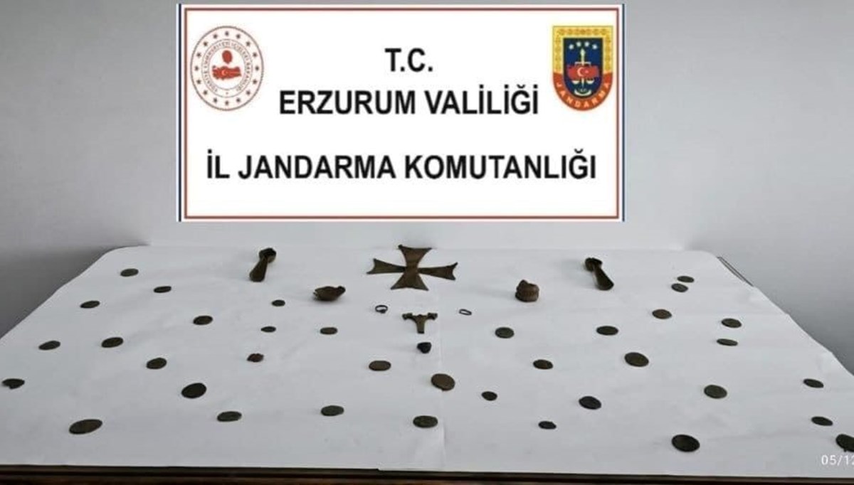 Erzurum’da Roma dönemine ait eserler ele geçirildi Erzurum’da Roma dönemine ait eserler ele geçirildi