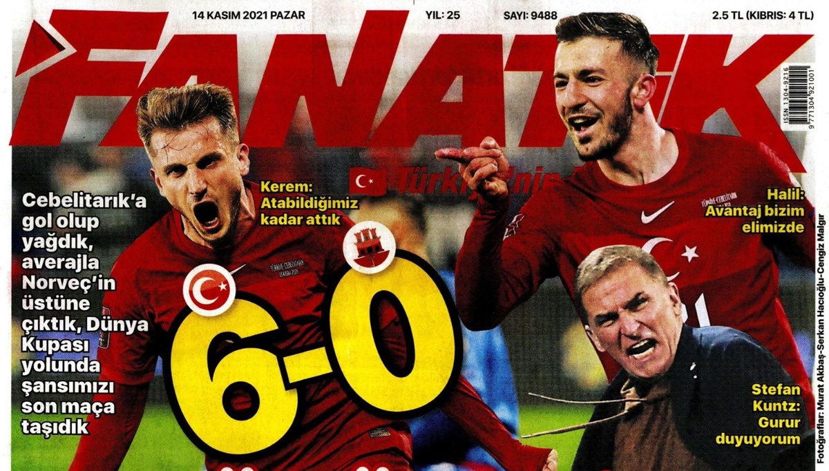 Günün spor manşetleri (14 Kasım 2021)