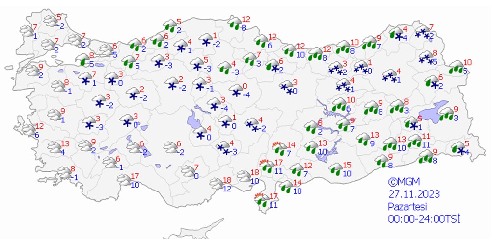 Meteoroloji'den 67 il için sarı ve turuncu kodlu uyarı - 9