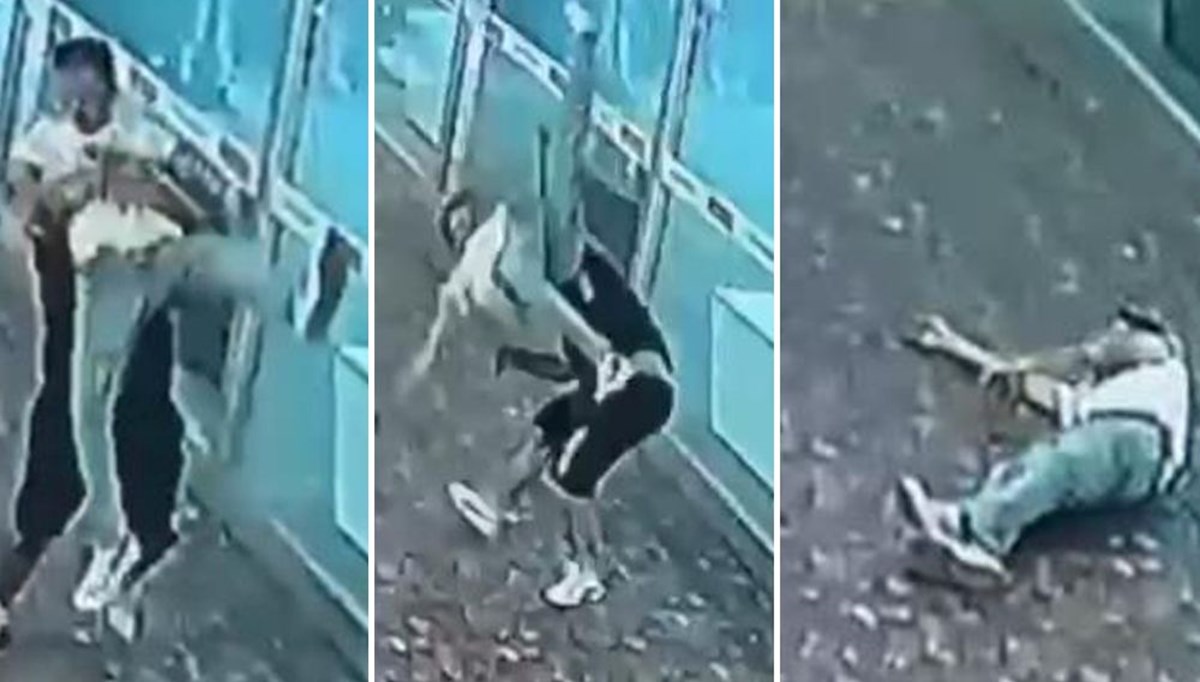 AVM'de ''yan bakma'' kavgası kamerada AVM'de ''yan bakma'' kavgası kamerada