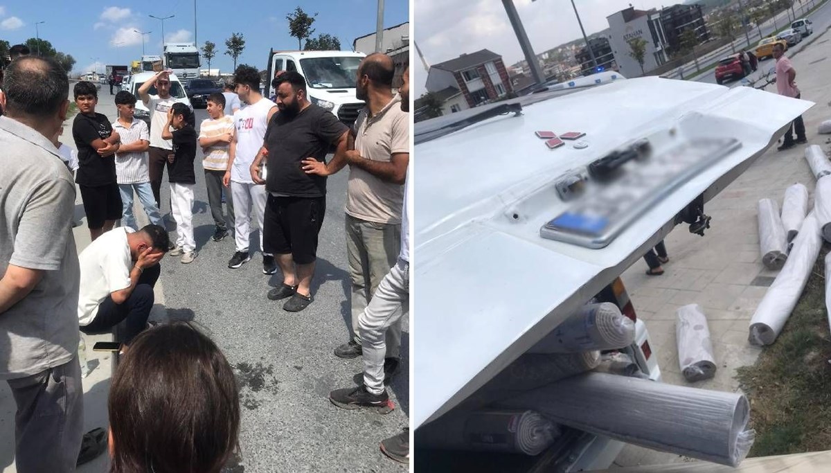 Minibüs kadına çarptı