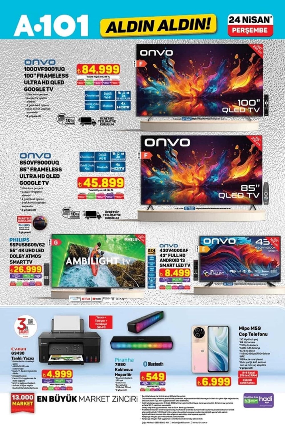 A101’e yatak çeşitleri, halı, perde ve elektronik konut eşyaları geliyor (A101 24 Nisan Aktüel kataloğu) 73