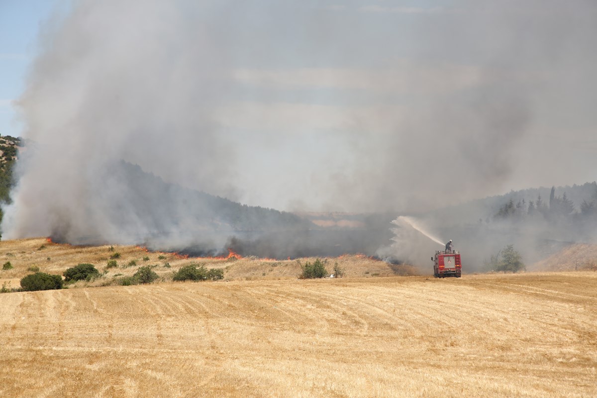 Kaymakamlık tarafından paylaşılan fotoğrafa eklenen notta yangının büyüyerek can kaybına neden olabileceğine dikkat çekildi.