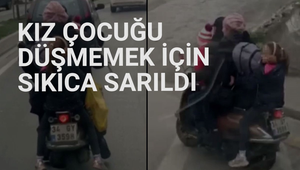 2'si çocuk 4 kişinin motosikletle tehlikeli yolculuğu kamerada 2'si çocuk 4 kişinin motosikletle tehlikeli yolculuğu kamerada