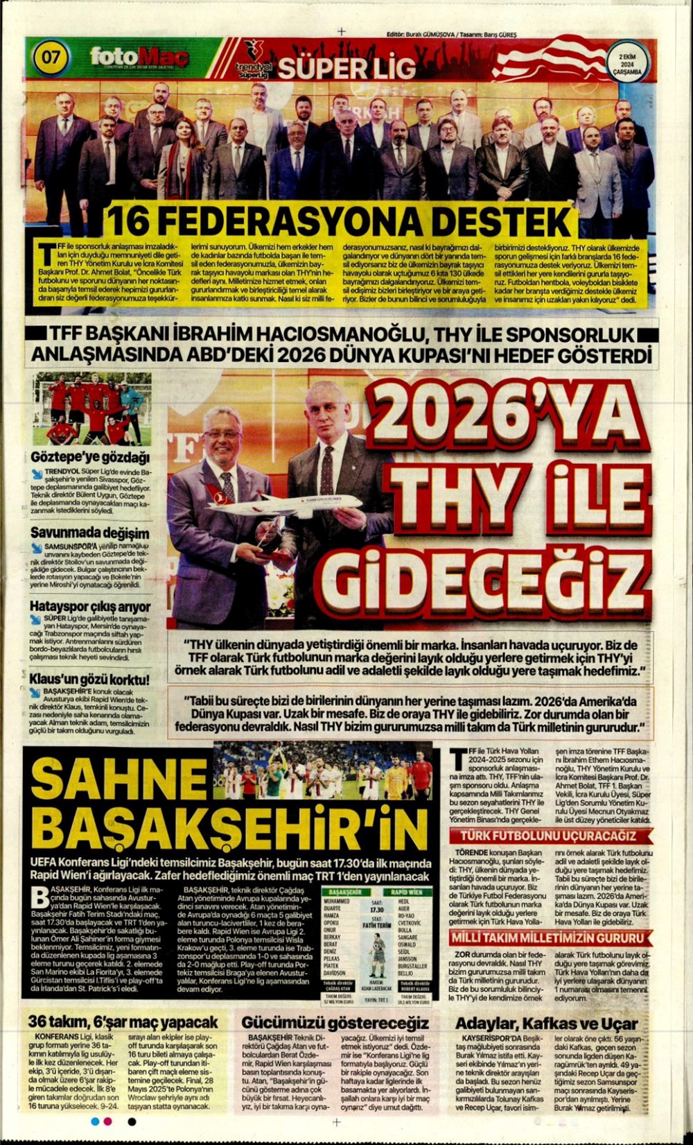 "Bir Mourinho klasiği" (2 Ekim 2024 spor manşetleri) - 6