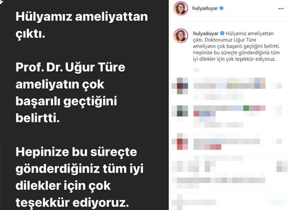 Beyin tümörü tespit edilen Hülya Duyar'dan iyi haber - 1