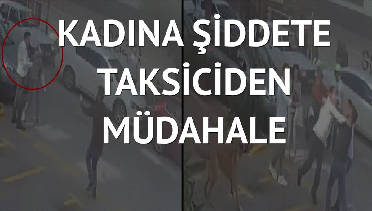 Taksicinin kadını kurtardığı anlar kamerada