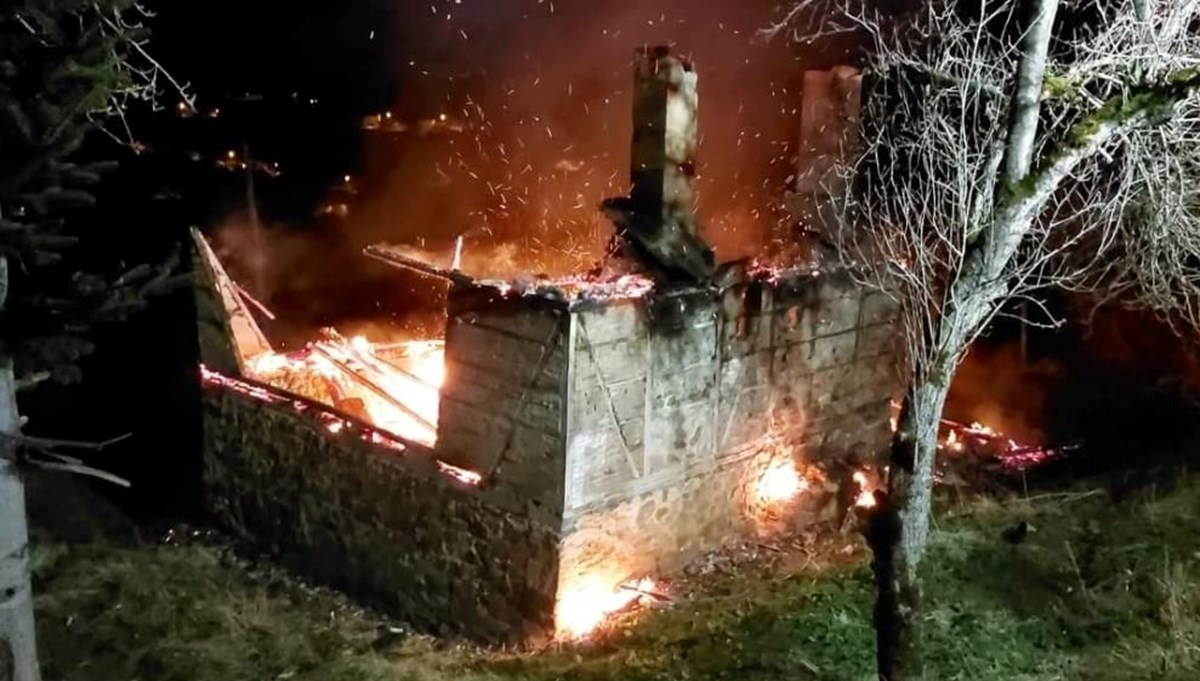 Ordu'da ahşap ev yangını