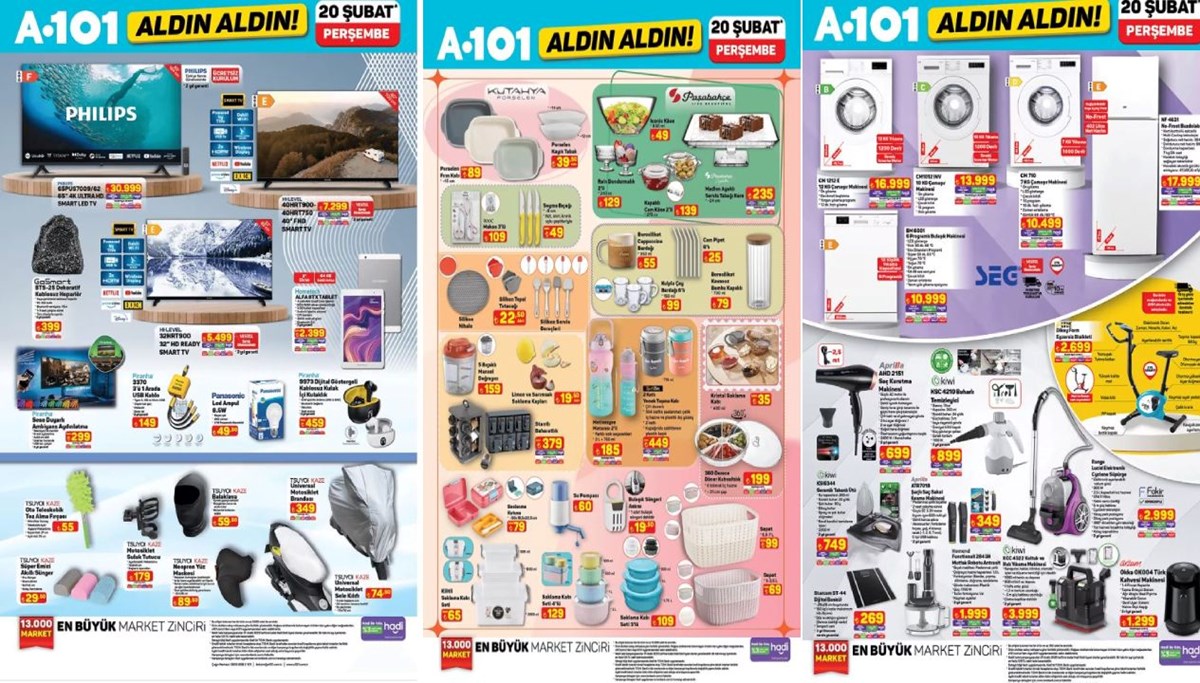 A101 20 Şubat Aktüel Ürünler Kataloğu: Motorcu ekipmanları, masa takımı, halı ve koltuk yıkama makinesi satışa çıkıyor