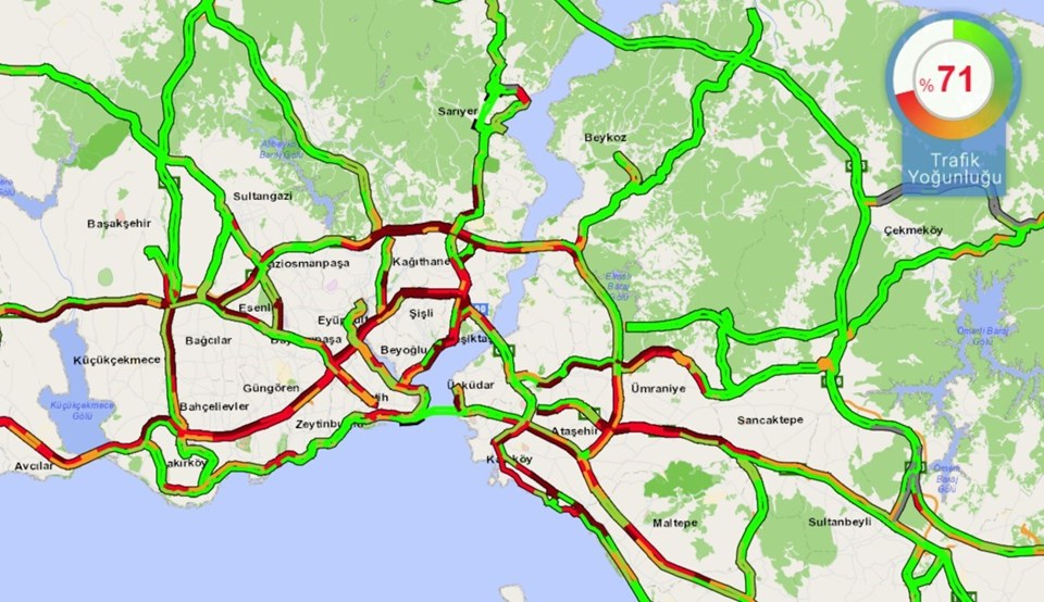 Saat 17.40 itibariyle İstanbul trafiğinde son durum.