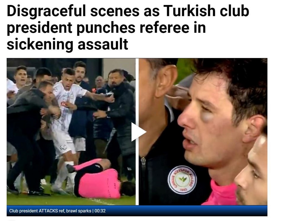 Türk futbolunun utanç gecesi | Hakeme yumruklu saldırı dünya basınında - 9
