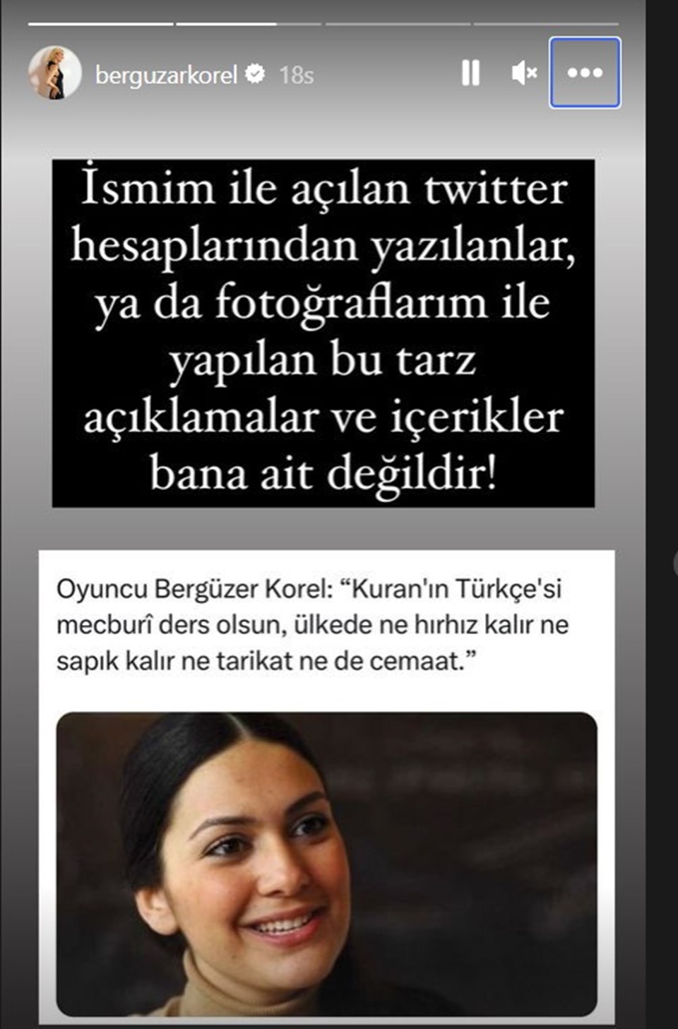 Bergüzar Korel takipçilerini uyardı - 1