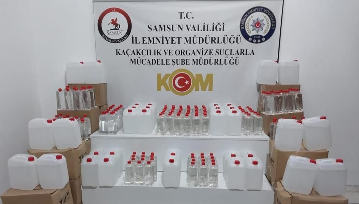 Samsun'da 1000 litre etil alkol ele geçirildi