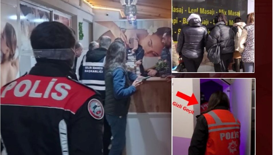 Gizli geçitli VIP odalar! Masaj salonlarına fuhuş baskını, 34 kadın kurtarıldı