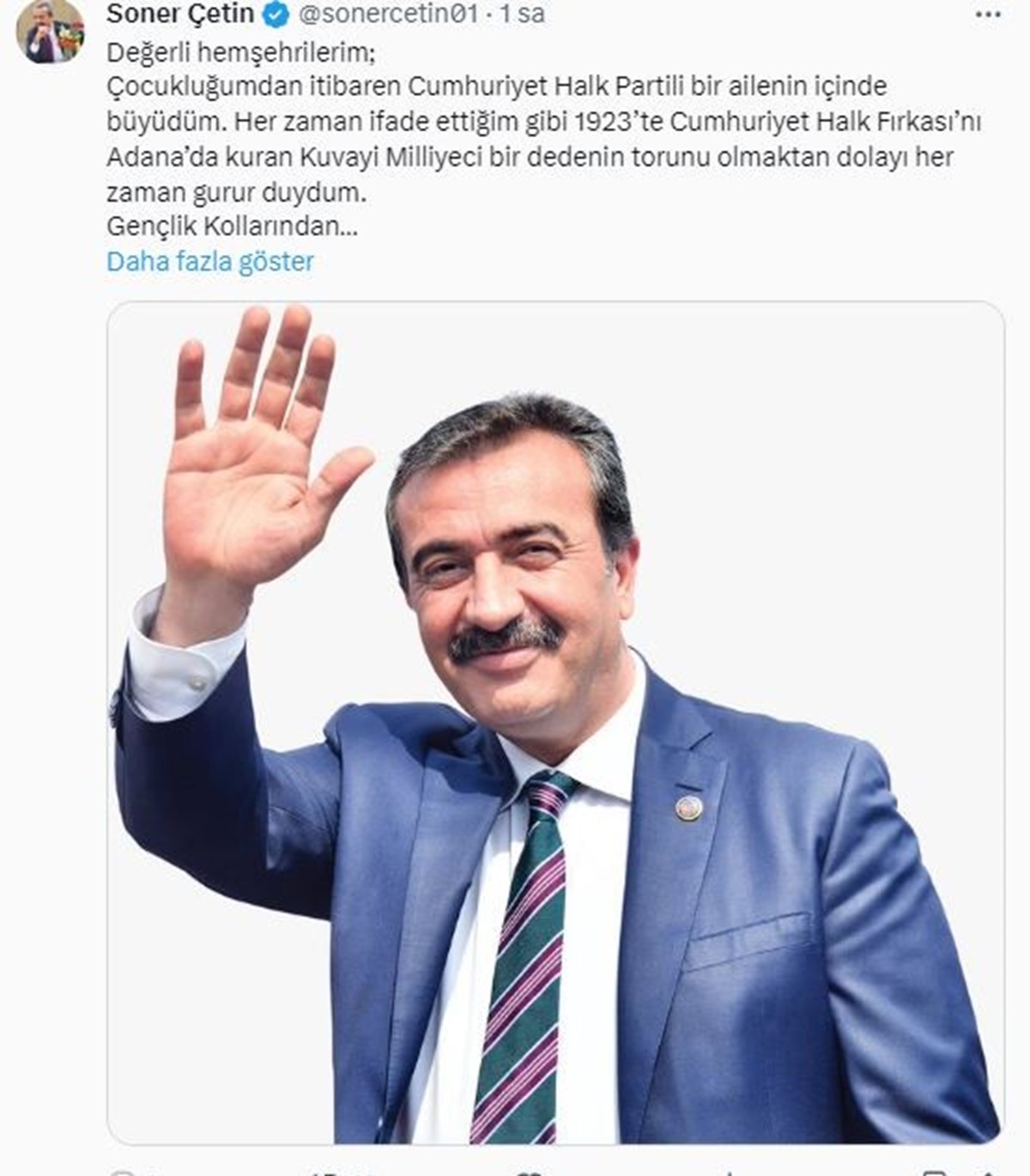 Çukurova Belediye Başkanı Soner Çetin CHP’den istifa etti