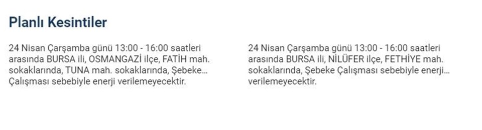 Bursa'nın bazı ilçelerinde elektrik kesintisi yaşanıyor: Elektrikler ne zaman gelecek? (UEDAŞ duyurdu) - 7