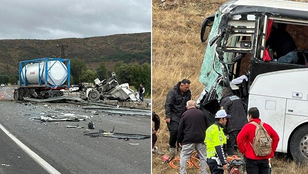 Yolcu otobüsü ile TIR çarpıştı: 20 yaralı