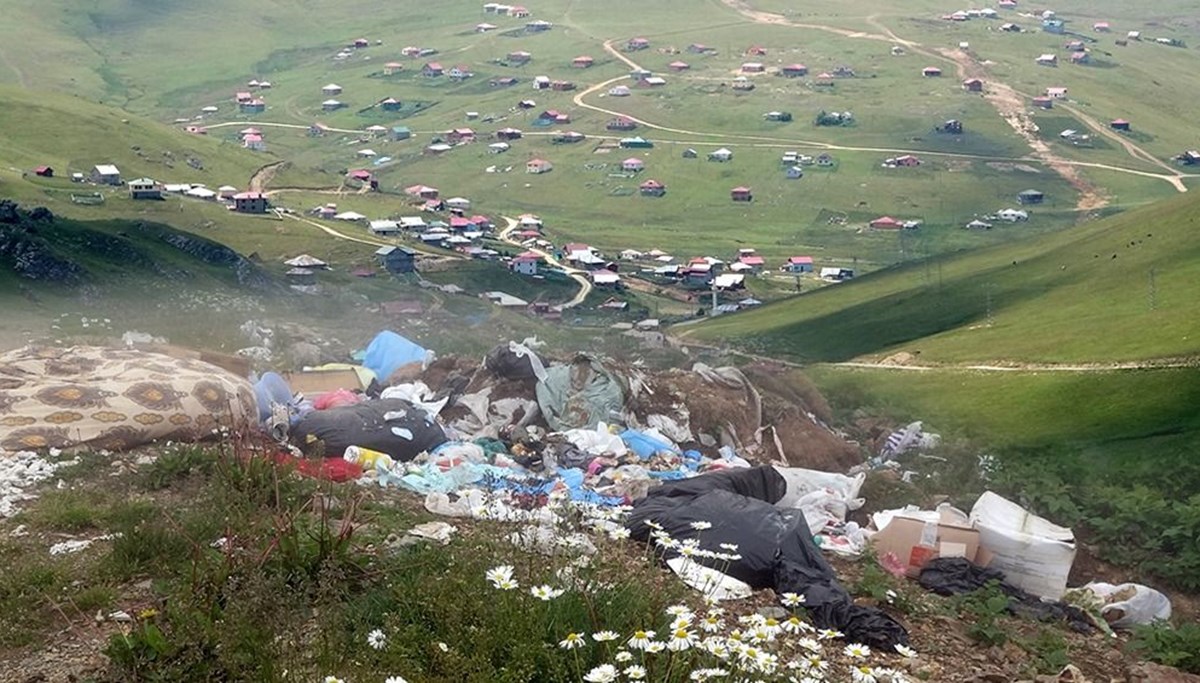 Gümüşhane'nin yeşil cenneti Taşköprü Yaylası çöplüğe döndü