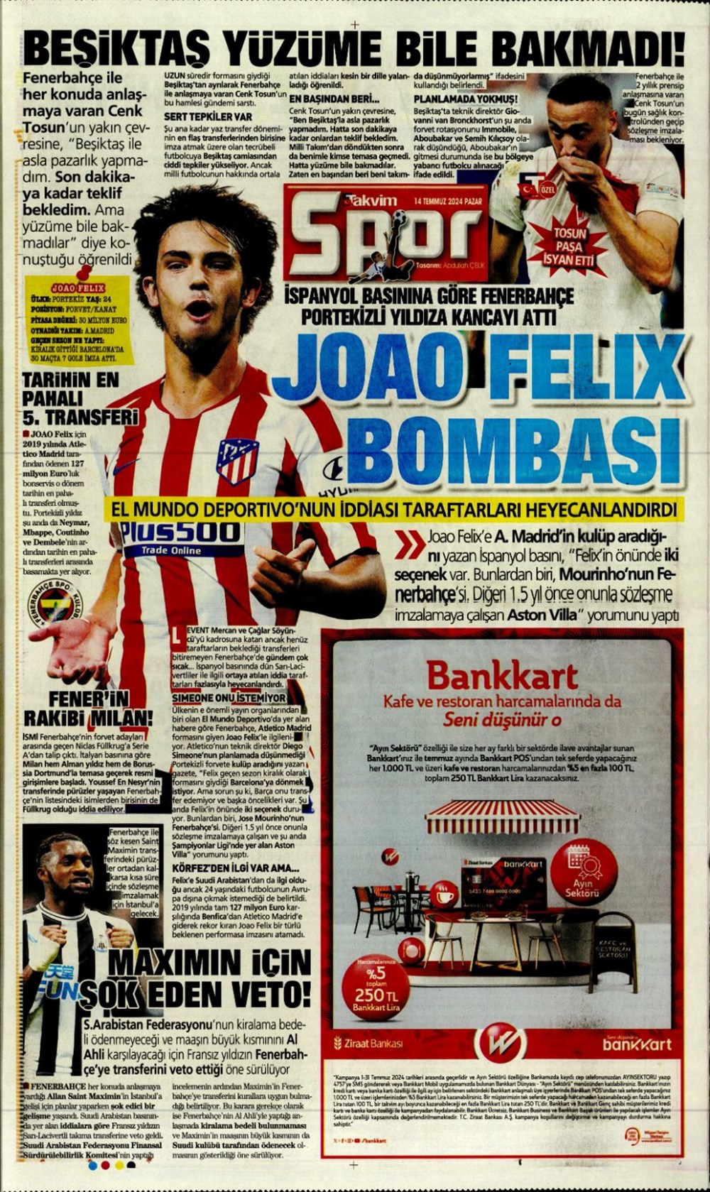 "Devlerle yarışa girdi: Hedef Felix" (14 Temmuz 2024 spor manşetleri) - 33