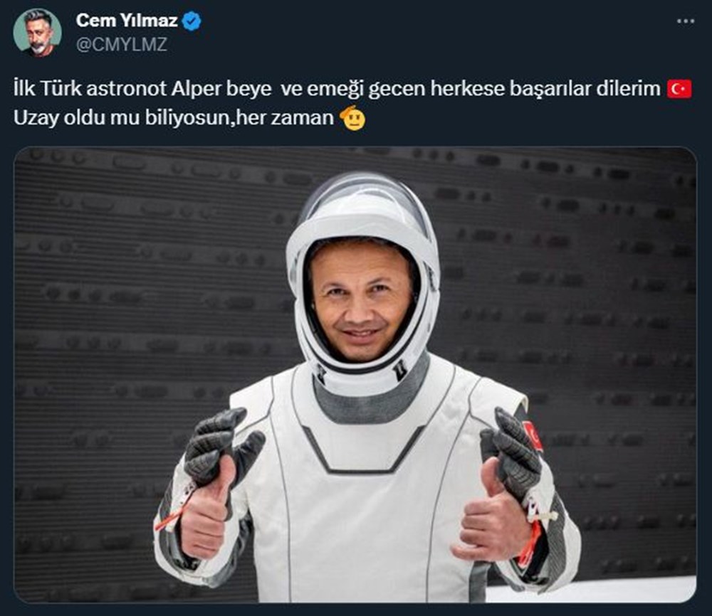 Cem Yılmaz'dan Türkiye’nin ilk astronotu Alper Gezeravcı paylaşımı - 4