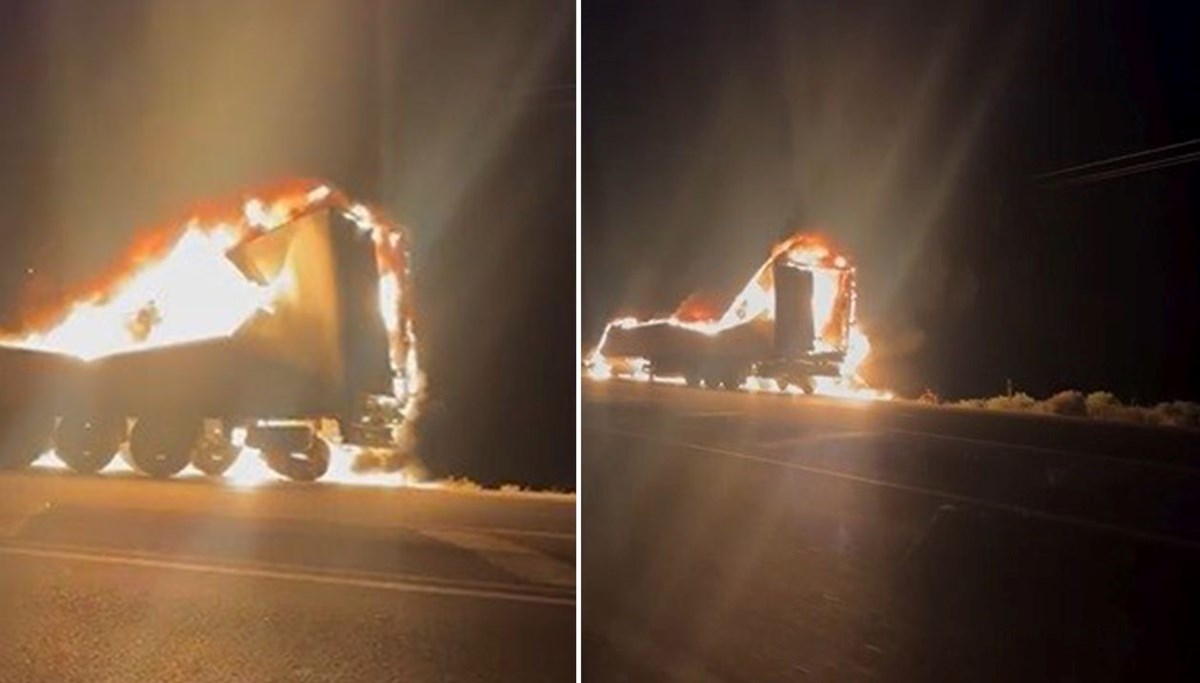 Hatay'da TIR alev alev yandı Hatay'da TIR alev alev yandı