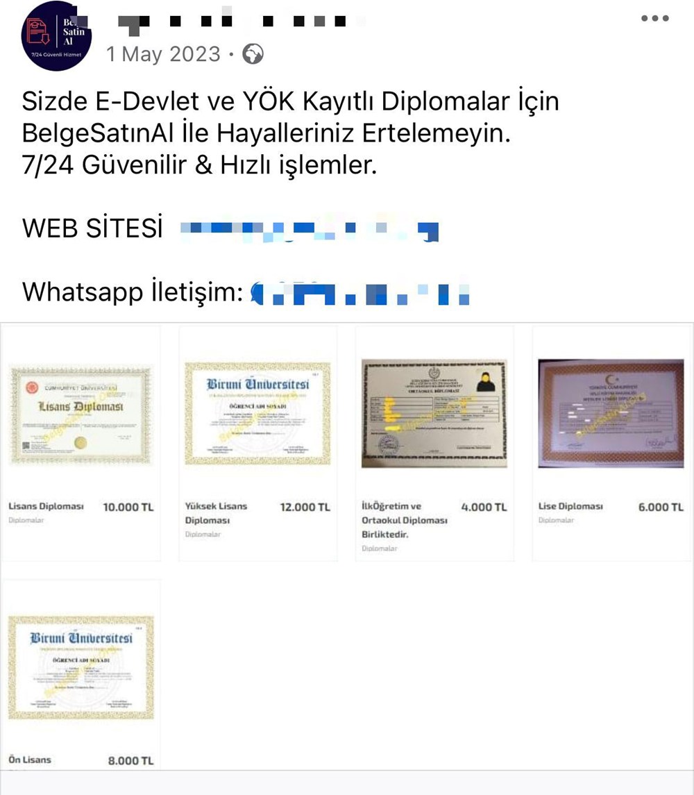 Sosyal medyada 25 bin liraya sahte lisans diploması: “KPSS’ye
gir, vize başvurusu yap” reklamıyla müşteri arıyorlar - 2