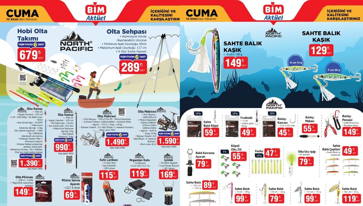 YARIN SATIŞTA | BİM aktüel ürünler kataloğu 10 Ekim 2025: Olta takımı, balıkçı ekipmanları, yemek takımı ve elektrikli mutfak aletleri geliyor