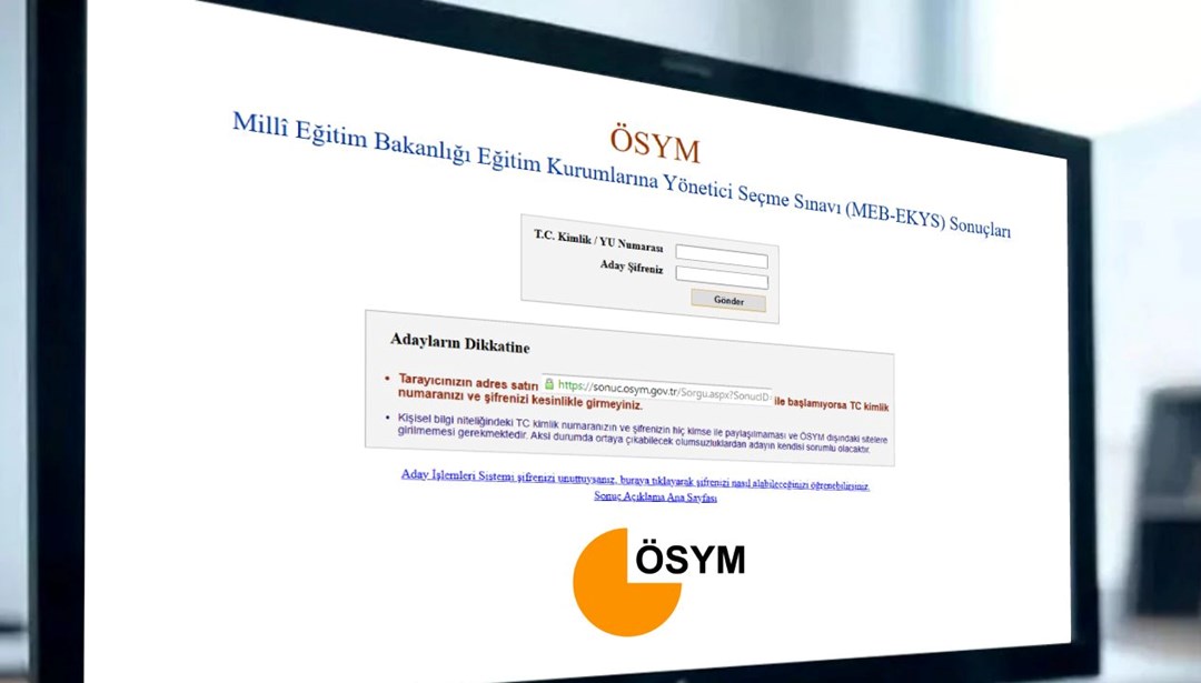 2025 MEB EKYS sınav sonuçları açıklandı: (EKYS sınav sonuçları sorgulama ekranı sonuc.osym.gov.tr)