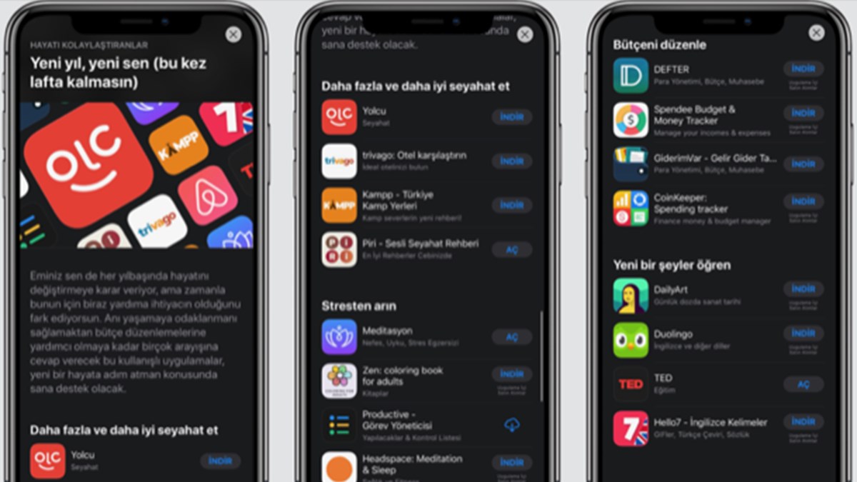 apple dan 2020 icin uygulama onerileri