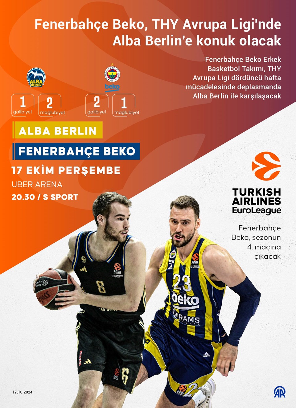 THY Avrupa Ligi | Fenerbahçe Beko, Alba Berlin'e konuk olacak - 1