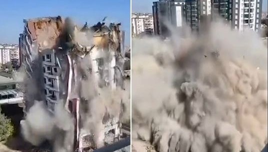 11 katlı bina yıkım sırasında çöktü