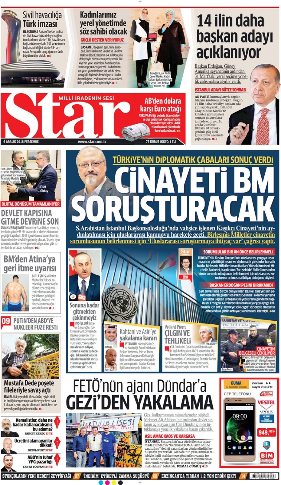 gunun gazete mansetleri 6 aralik 2018 son dakika turkiye haberleri ntv haber