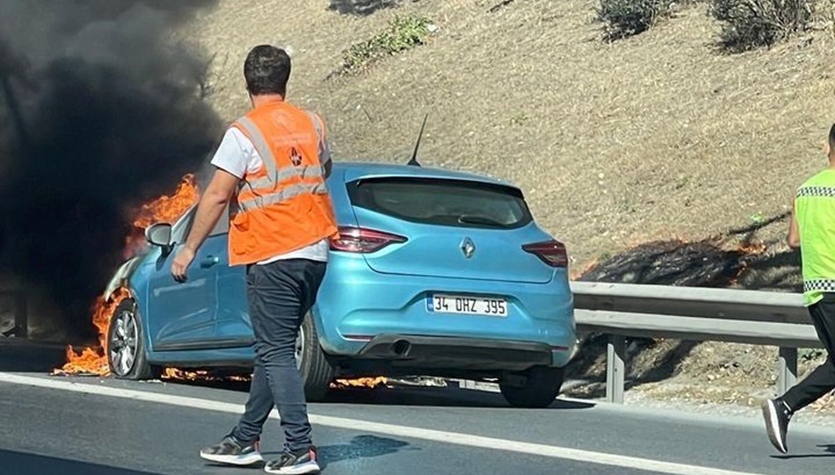 TEM’de otomobil yangını TEM’de otomobil yangını
