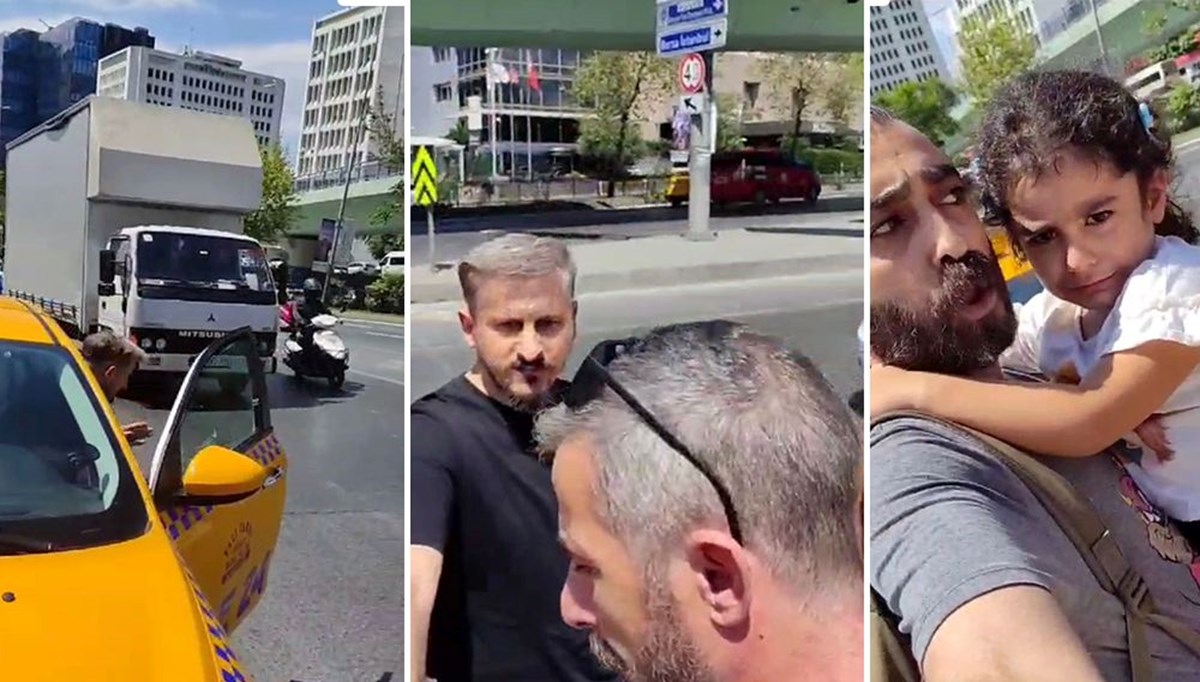Mesafeyi beğenmeyen taksici, 4 yaşındaki kızıyla birlikte taksiden indirdi Mesafeyi beğenmeyen taksici, 4 yaşındaki kızıyla birlikte taksiden indirdi