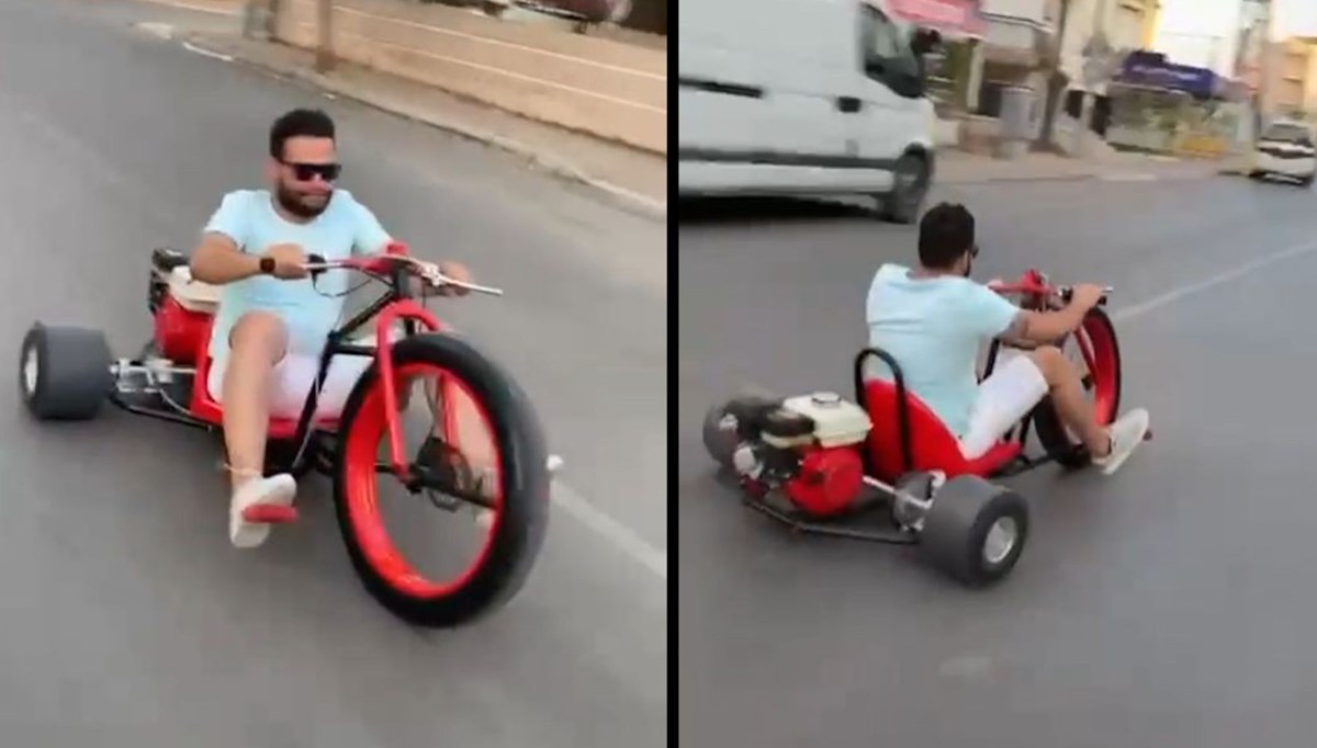 Go-kart aracıyla trafikte: Yol ver dayı